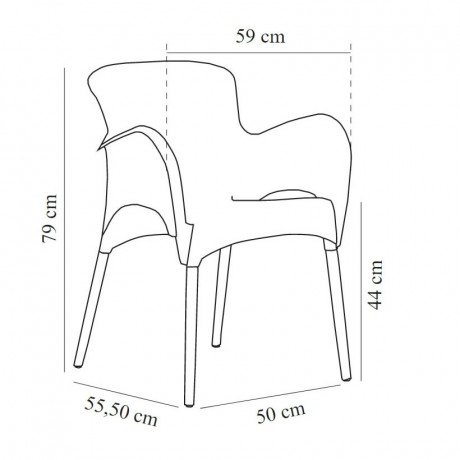 Outdoor Compatible Plastic Injection Stackable Cafe Restaurant Chair