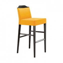 Bar Wood Chair with Yellow Fabric