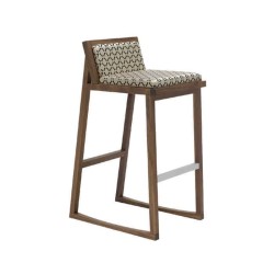 Patterned Leather Wooden Bar Chair Patterned Leather Wooden Bar Chair