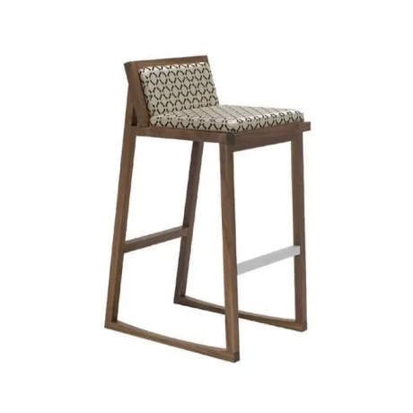 Chaise de bar en cuir à motifs en bois Chaise de bar en cuir à motifs en bois