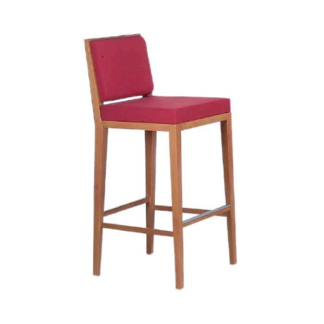 Kırmızı Kumaşlı Modern Bar Sandalyesi Kırmızı Kumaşlı Modern Bar Sandalyesi