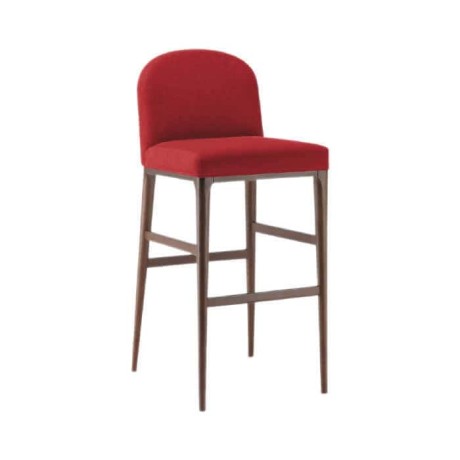 Red Fabric Retro Leg Bar Chair