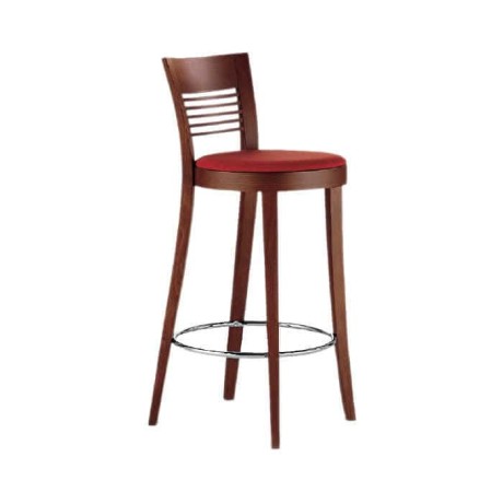 Metal Circle Wooden Bar Chair