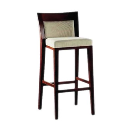 Modern Bar Chair with Backrest Fabric Upholstered