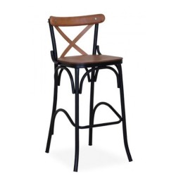 Black Leg Metal Thonet Bar Chair Black Leg Metal Thonet Bar Chair