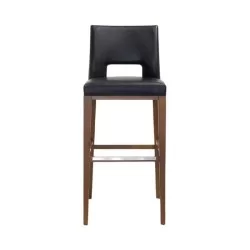 Chaise de bar moderne en cuir noir
