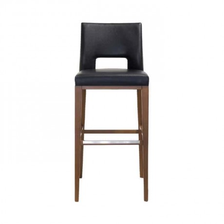 Modern Bar Chair with Black Leather