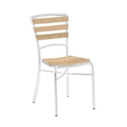 Ahşap Çıtalı Kolsuz Alüminyum Sandalye Ahşap Çıtalı Kolsuz Alüminyum Sandalye