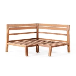 Iroko Corner Piece 2 Back Horizontal Slatted