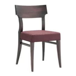 Chaise de restaurant en tissu Damson de couleur noyer en bois