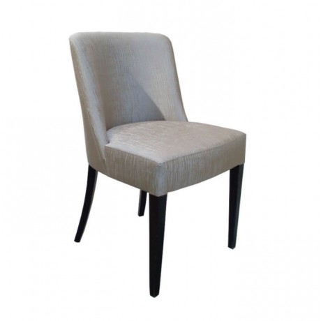 Modern Cafe Armchair with Gray Leather Upholstery