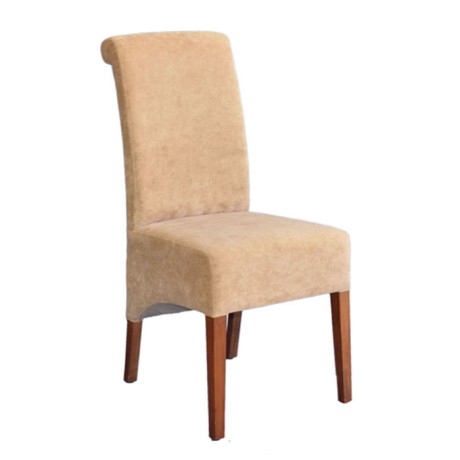 Modern Armchair with Beige Fabric Upholstered