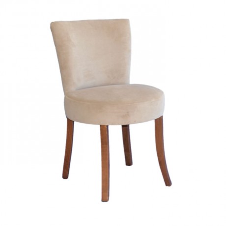Beige Fabric Upholstered Round Armchair