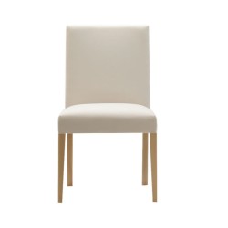 Hornbeam Wooden Modern Kitchen Chair with White Leather Upholstered Hornbeam Wooden Modern Kitchen Chair with White Leather Upholstered