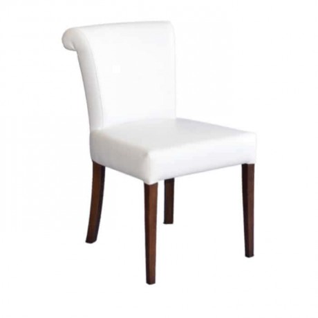 White Leather Upholstered Cafe Chair