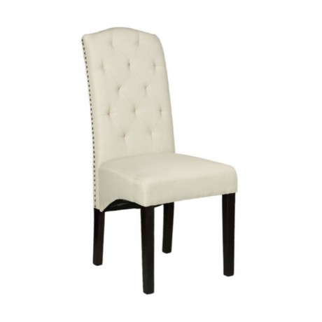 White Leather Upholstered Quilted Chair