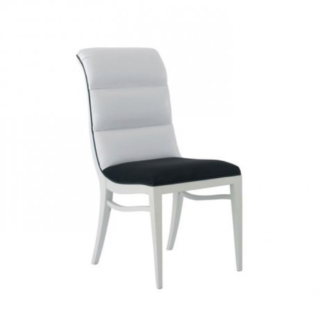 White Leather Upholstered Lake Painted Modern Chair