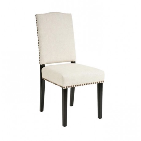 Beyaz Deri Döşemeli Modern Salon Sandalyesi