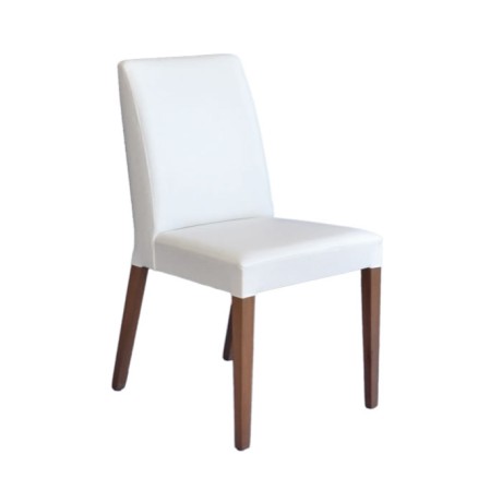 White Leather Upholstered Hotel Restaurant Chair