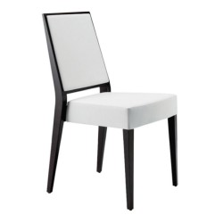 Venge Painted Restaurant Table with White Leather Upholstered Venge Painted Restaurant Table with White Leather Upholstered