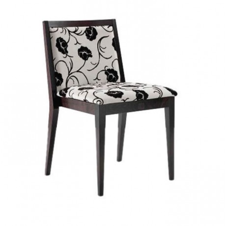 Modern Restaurant Chair with White Pattern Fabric