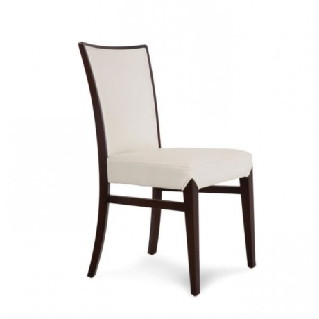 White Upholstered Beech Wooden Modern Chair