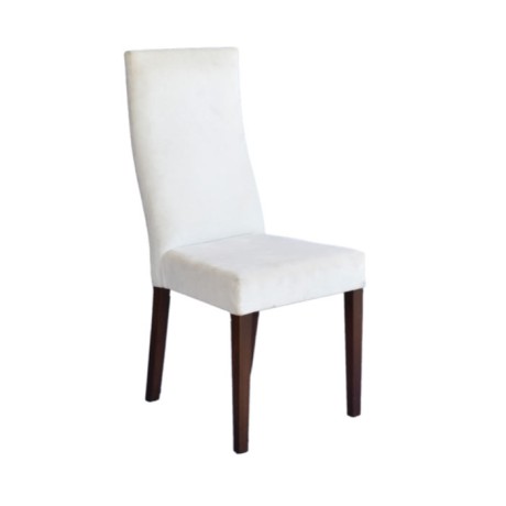 White Fabric Upholstered Restaurant Chair