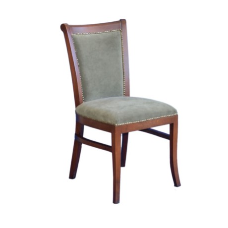 Plum Green Fabric Painted Wooden  Modern Restaurant Chair