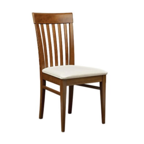 Polished Wooden Modern Cafe Restaurant Chair