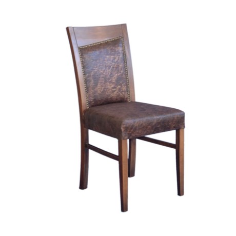 Leather Upholstered Polished Modern Chair