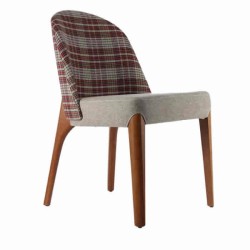 Plaid Fabric Wooden Modern Chair Plaid Fabric Wooden Modern Chair