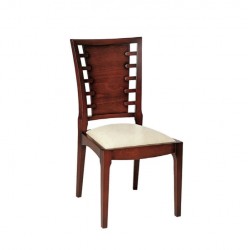 Antique Painted Wooden Modern Chair with Walnut Back