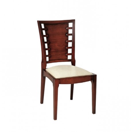 Eskitme Boyalı Ahşap Sırtlı Ceviz Boyalı Modern Sandalye