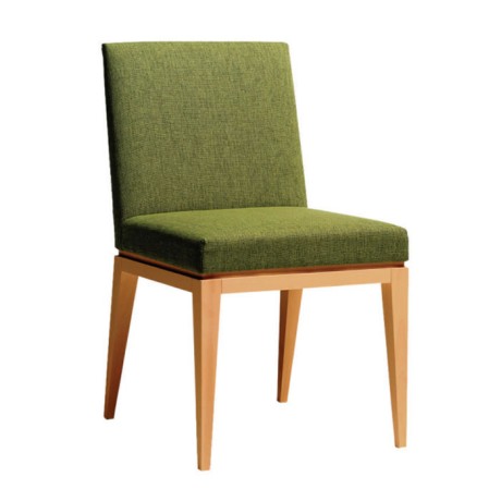 Peanut Green Fabric Upholstered Natural Wooden Modern Armchair