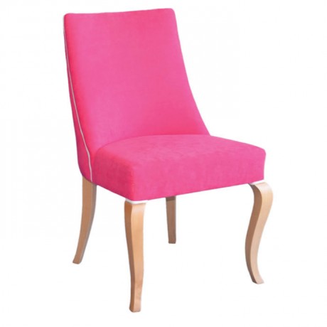 Fuchsia Fabric Upholstered Wooden Modern Armchair