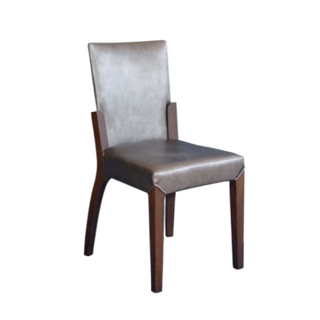 Gray Leather Upholstered Modern Hotel Chair