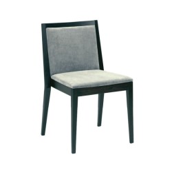 Modern Black Painted Chair with Gray Fabric Modern Black Painted Chair with Gray Fabric