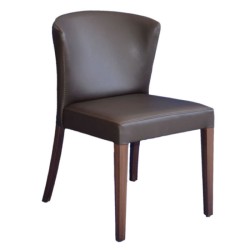 Brown Leather Upholstered Wooden Cafe Chair Brown Leather Upholstered Wooden Cafe Chair