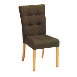 Natural Leg Painted Chair with Quilted Brown Fabric Natural Leg Painted Chair with Quilted Brown Fabric