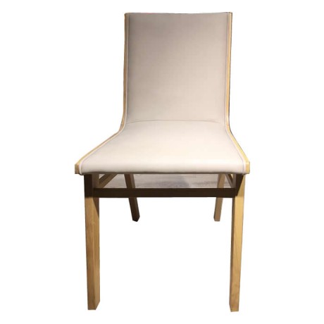 Modern Wooden Chair with Fabric Upholstery