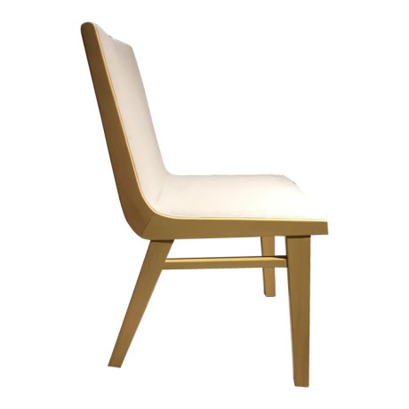 Modern Wooden Chair with Fabric Upholstery