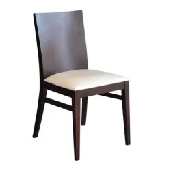 Chaise de café moderne rembourrée crème avec contre-dossier