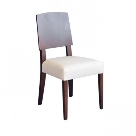 Kontralı Beyaz Deri Döşemeli Modern Sandalye