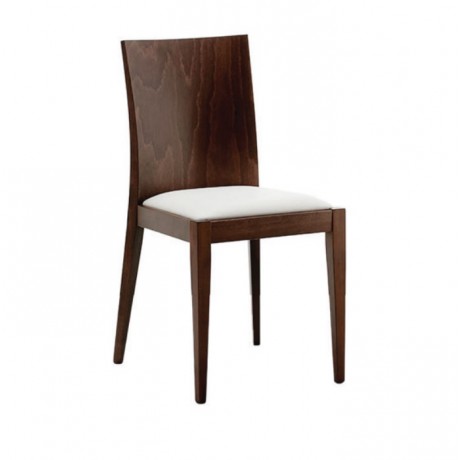 Modern Wooden Armchair with Walnut Painted