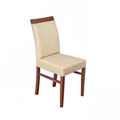 Cream Leather Wooden Hotel Chair