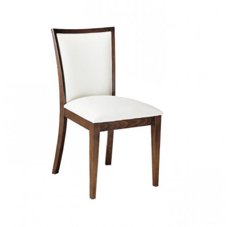 Cream Leather Wooden Colored Dining Room Chair