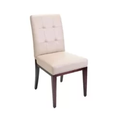 כסא מודרני מרופד מעור קרם