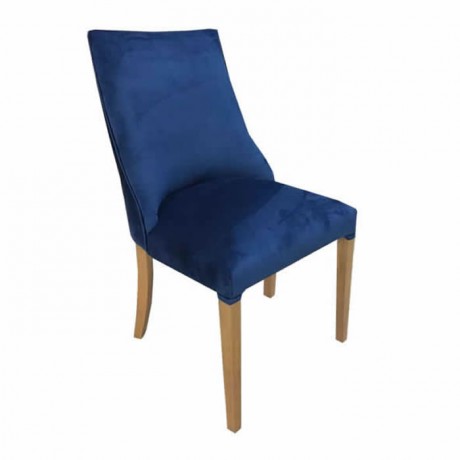Parliament Blue Fabric Upholstered Modern Wooden Chair