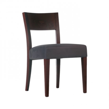 Oil Color Fabric Upholstered Dark Wood Painted Chair