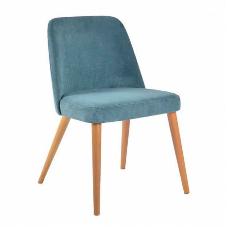 Turned Legs Turquoise Upholstered Cafe Chair